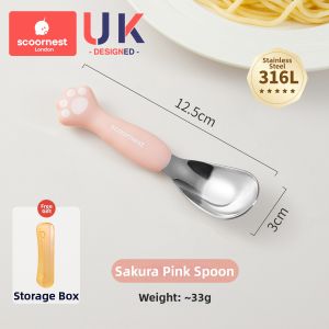 KESCOORL | Self Feeding Training Spoon for Toddlers 316L Stainless Steel