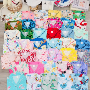 JanElla’s Button Down LONGSLEEVES PAJAMA SET (1 to 6 Years Old) SLEEPWEAR TERNO for KIDS GIRLS Cotton Made in Vietnam
