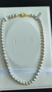 [ Woosilver ] Vòng Cổ Trai Mặn Ánh Bạc Tự Nhiên 1 - Secondhand - NTA225