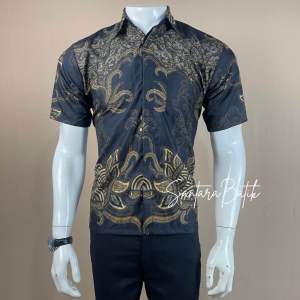 Kemeja batik pria motif wolakwalik hitam