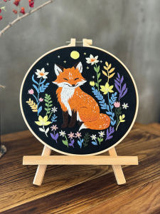 Fox Embroidery DIY Material Kit Cartoon Animal Beginner Needlework Kit Hanging Painting Embroidery Kit from Shandong Province