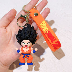 Anime Dragon Ball Keychain PVC Cartoon Cartoon Figure Trunks Son Goku Piccolo Buu Vegeta Figures Key Chain Keyring Bag Decor