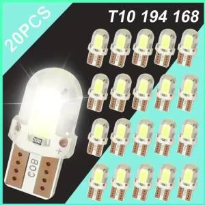 20pcs Super Bright T10 194 168 W5W 2825 COB LED License Plate Interior Light Bulbs 6000K 12V Car LED