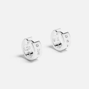White Morse Code LOVE Circle Earrings