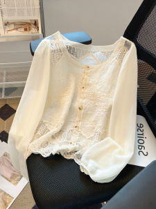 plus Size Lace Trim Long Sleeve Shirt Womens Spring Autumn Fashionable Patchwork Square Collar Blouse for Plump Sister