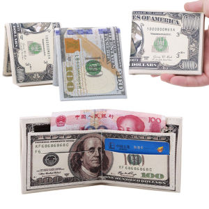 Mens Wallets With US Dollar Pattern Male PU Leather Wallet With Card Holder Coin Pocket Purse Fashion Large Capacity Purse Bag