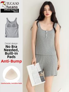 TUCANO | Womens Lightweight Cotton Pajama Set with Bra Padding