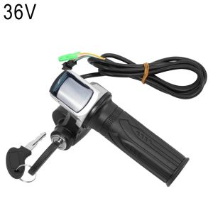 36V 48V 60V Throttle Grip E-bike Handlebar with Lock Ebike Electric Bicycle Scooter Accelerator Power Indicator Key LED Display