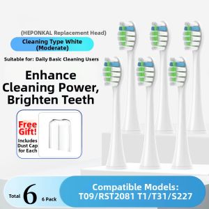 Universal Replacement Electric Toothbrush Heads Compatible with Prooral T09/T38/T33/T31/T1 Soft Bristle Dental Care