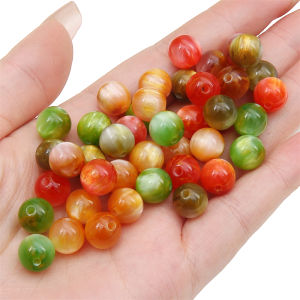 8/10/12mm Handmade Resin Cats Eye Beads Round Loose Spacer Beads for Earring Necklace Bracelet Keychain DIY Jewelry Making Accessories