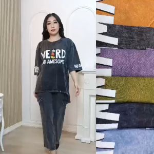 setelan wanita oversize motif kartun / one set outfit 2 in 1 wanita / setelan terlaris / pakaian wanita berkualitas / seq5