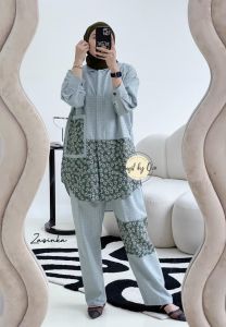(20) GAGIL ZAZINKA SET Baju SetCel Setelan Celana Wanita Trendi Zazinka Premium Original Gagil by Ova. Nazra Sha