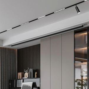 Smart Magnetic Track Light Tuya Zigbee Dimming LED Magnetic Track Rail Light Suface Mounted Rail Spotlight Recessed Track Lighting Fixtures