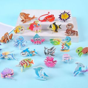 30Pcs 3D Animals Foam Puzzles for Kids Montessori Educational DIY Toys Jigsaw Puzzles Set for Children Toddlers Birthday Gifts
