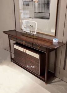 New Chinese Style Solid Wood Entrance Table Artistic Living Room Decor High End Hallway Cabinet Modern Sideboard Furniture