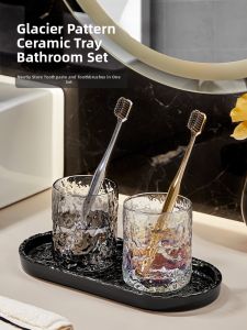Baroquehouse | Luxury Icy Glass Rinse Cup Set Home Use
