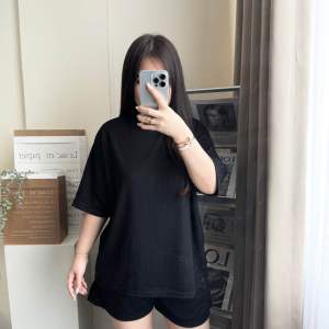 Juli Oversized Set | Waffle Knit One Set | Setelan Jumbo Celana Pendek | TGA Fashion Grosir