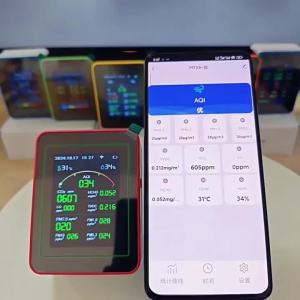 Máy Dò Chất Lượng Không Khí Tuya WiFi 15 Trong 1 PM0.3-PM10 Formaldehyde CO2 TVOC Cảm Biến Độ Ẩm Nhiệt Độ Máy Theo Dõi Chất Lượng Không Khí Tại Nhà