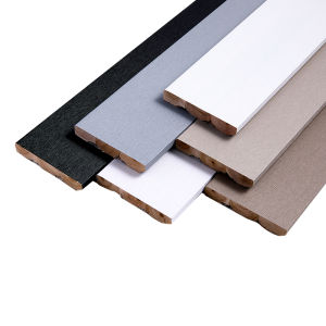 BEIQIVI | Wooden Baseboard for Floor Edging Black White Wooden Finish Flat Design