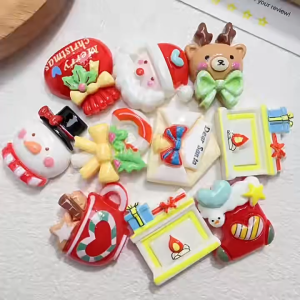 10pcs Christmas Resin DIY Accessories Cream Glue Phone Cases