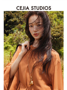 Cejia 100%  Silk French Lace Hem Loose Fairy Long Sleeve Dress Spring Summer New Style Womens Fashion City Commute