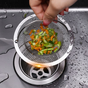 ตัวกรองอ่างล้างจานแผ่นกรองสแตนเลส พร้อมที่จับที่เก็บขยะรูระบายน้ำ ในห้องน้ำตัวกรองของเสีย