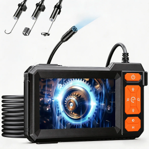 Industrial Endoscope Camera 4.3inch IPS Screen 8mm HD1080P IP67 Waterproof 8 LED Light Inspection Borescope for Pipe Car Repair