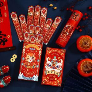 2026 ngựa năm 12 cái vẽ rất nhiều phong bì màu Đỏ nhà vệ sinh dễ thương angpao túi tiền lì xì CNY gói màu đỏ sáng tạo năm mới túi may mắn (trong kho)