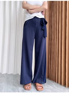Trendy Cotton Chiffon Straight Leg Casual Pants Comfortable Versatile Sweatpants High Waist Zipper Closure Solid Color