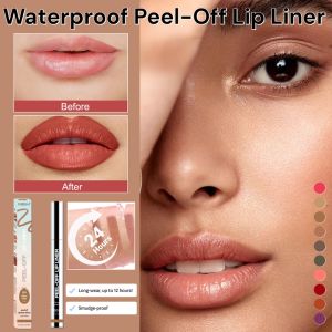 Tear Lipliner Waterproof Matte Lip Liner Peel-Off Lip Liner Long Lasting Tear-Off Lip Liner Contour Lipstick Pen