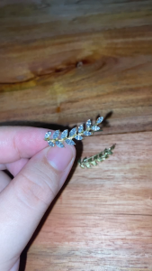 Crystal Vine Ear Climber A371 | Gold-Plated Korean Leaf Shine