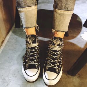 Spring New Rivets Distressed Canvas Shoes for Women Retro Golden Goose Shoes Liu Ding Casual Board Shoes Personality Couple Trendy Mens Shoes