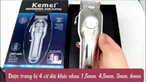 Tông đơ cắt tóc gia đình chuyên nghiệp Kemei 1987 tăng đơ hớt tóc máy cắt tóc salon cao cấp kiểu dáng đẹp pin trâu máy khỏe lưỡi dao sắc bén chính hãng