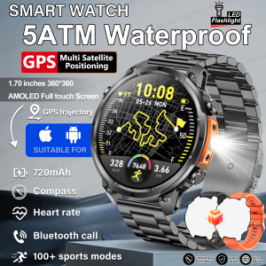 RollsTimi | Outdoor GPS Sports Smart Watch 1.7-Inch Screen Compass Bluetooth Call Heart Rate 720mAh Large Capacity Battery for Men And Women