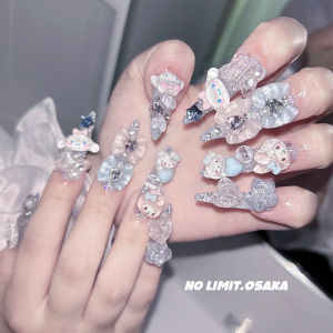 MeiLetti Cat Design Wearable Nail Art Kit Classic Kitty Pattern INS Style Reproduction Glue on Nails False Nails Nail Tips