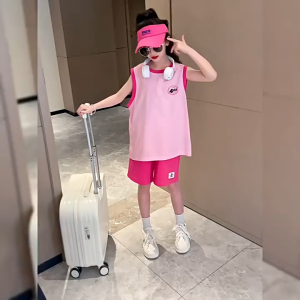 (18kg-50kg)Bộ cộc tay bé gái đồ bộ cho bé gái mùa hè quần áo mùa hè cho bé gái số 466 size 18-50kg chất liệu cotton thoáng mát