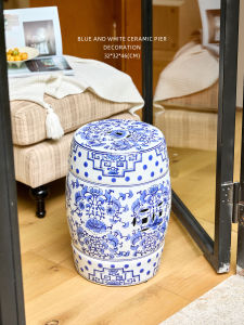 Traditional Chinese Blue and White Porcelain Stool
