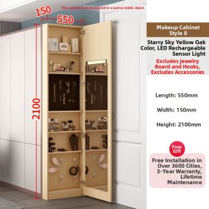 HANYUAN | Makeup and Jewelry Storage Cabinet with Dressing Mirror