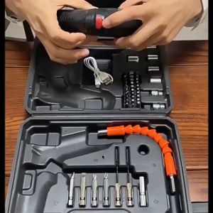 HORUS ชุดสว่านไฟฟ้าไร้สาย ไขควงไร้สาย 5.2V และอุปกรณ์ครบชุดกว่า 46 ชิ้น ไขควงไฟฟ้า เครื่องขันน็อตไฟฟ้า