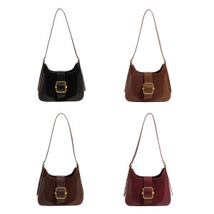 Women Suede Shoulder Bag Adjustable Strap Crossbody Bag with Zipper with Inner Pocket Satchel Purse for Work Travel