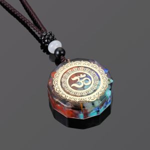 URBAG หลากสี การทำสมาธิ รักษาสมดุล สร้อยคอจักระไอออน คริสตัลธรรมชาติ สร้อยคอจี้จักร จี้ควอนตั้มศรียันตร้า พลังงานแสงอาทิตย์