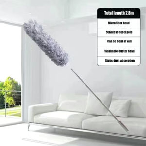 1/2/3pcs 2.8M Multifunctional Retractable Long Handle Fiber Feather Duster Curved Dust Removal Duster Electrostatic Dust