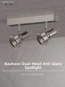 HUOQI | Adjustable Dual-Head Spotlight Stainless Steel Color