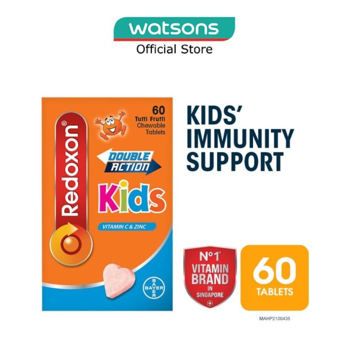 REDOXON Double Action Kids 6 Years+ Vitamin C & Zinc Chewable Tablet (For Immune Support) 60s