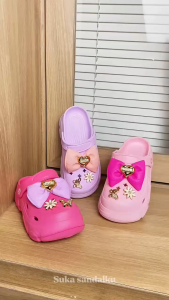 Sandal Let Bakpao Jokixx Eva Anak Cewek Ban Hias Pita Love Gold Butterfly Super Cute Empuk Trendy /size  30-35 (33T-5)