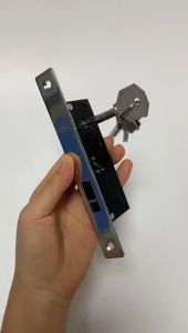 Recessed door lock 30-50mm 22mm 200000 cycles iron set cross-shaped key double-sided ANSI Class 3 Stainless steel finish Sliding door aluminum alloy door iron gate pull gate 1684 hook tongue