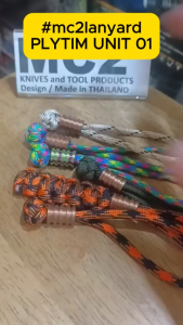 MC2THAILAND Lanyard Paracord 550 4mm TITANIUM Bead PLYTIM UNIT 01 ไทเทเนียม พวงกุญแจ Zip Puller Made in THAILAND