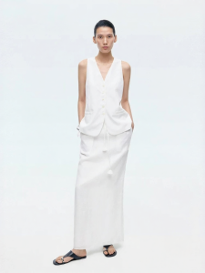edition | Summer New Linen Elastic Waist Straight Long Skirt
