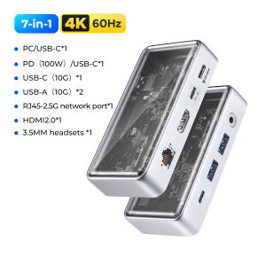 ORICO | ORICO 10Gbps USB C HUB 4K60Hz Type-C to HDMI-compatible USB 3.0 Adapter Metallic Docking Station for Macbook iPad Pro Laptop Hub