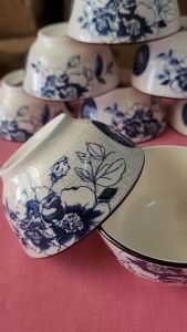 BỘ 5 CHÉN CƠM GỐM SỨ HỌA TIẾT PHÚC MÃN ĐƯỜNG